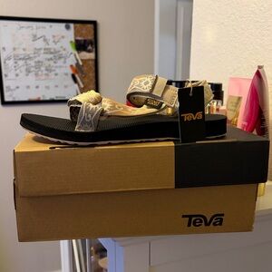 Teva Sandals in Beige and Black